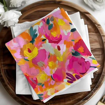 Vibrant Floral Design Printed Napkin Set
