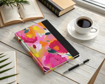Colorful Floral Design Hardcover Journal Notebook