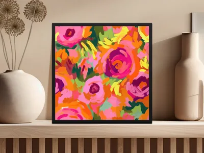 Colorful Floral Abstract Pattern Wall Art Decor