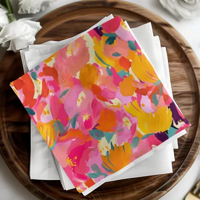 Vibrant Floral Patterned Napkin Adds Color to Any Table