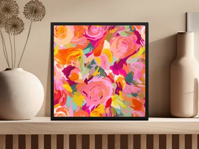 Vibrant Abstract Flower Design Wall Art Product