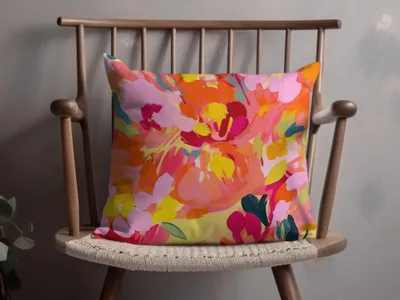 Colorful Abstract Floral Design Pillow for Home Decor
