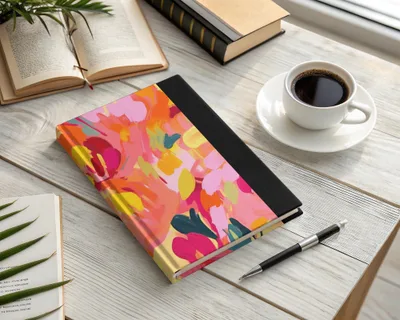 Colorful Floral Abstract Hardcover Aesthetic Notebook