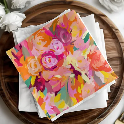 Colorful Rose Floral Abstract Art Print Perfect for Home Decor