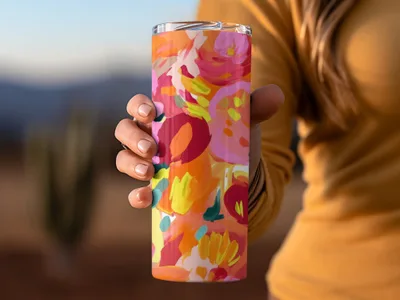 Vibrant Floral Design Insulated Tumbler Product