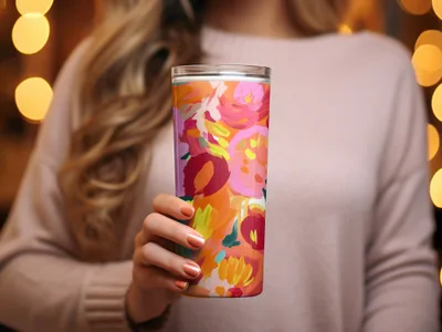 Vibrant Floral Design Insulated Tumbler Product