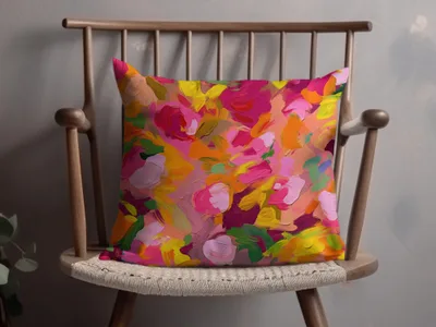Vibrant Abstract Floral Design Cushion Pillow Decor