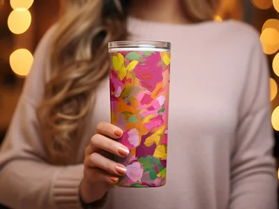 Vibrant Hand-Painted Art Design Insulated Tumbler