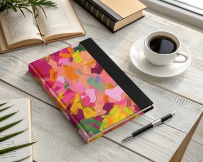 Colorful Abstract Floral Design Hardcover Notebook
