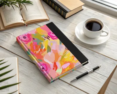 Vibrant Floral Pattern Hardcover Journal for Daily Notes