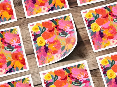 Vibrant and Colorful Floral Art Prints Collection
