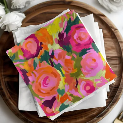 Vibrant Floral Design Paper Napkins for Special Occasions