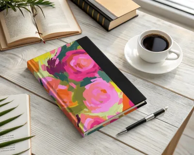 Vibrant Floral Pattern Hardcover Journal Notebook