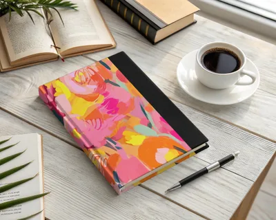 Colorful Floral Design Hardcover Journal Notebook