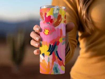 Vibrant Floral Insulated Travel Tumbler for Hot and Cold