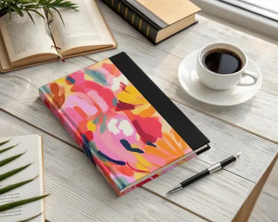 Colorful Floral Pattern Hardcover Notebook