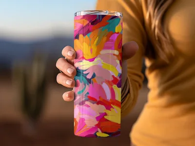 Vibrant Abstract Multicolor Insulated Tumbler