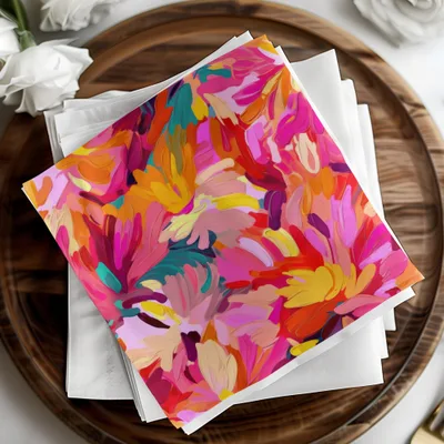 Vibrant Multicolor Floral Pattern Decorative Napkin Set