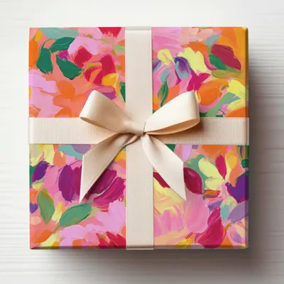 Colorful Abstract Floral Design Gift Wrapping Paper