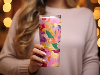 Colorful Abstract Pattern Insulated Travel Mug