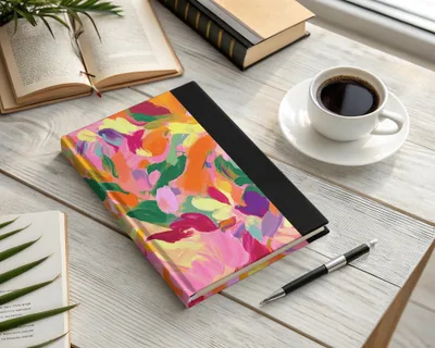 Vibrant Abstract Art Design Hardcover Notebook