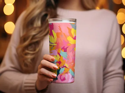 Vibrant Floral Insulated Tumbler for Hot and Cold Drinks