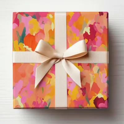 Vibrant Abstract Floral Design Gift Wrap for Special Events