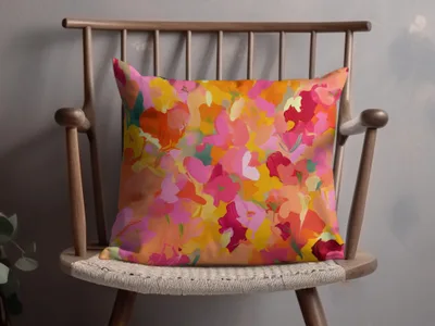 Bright Floral Abstract Decorative Pillow for Home Decor