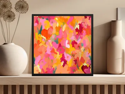 Vibrant Floral Abstract Design Print for Contemporary Decor