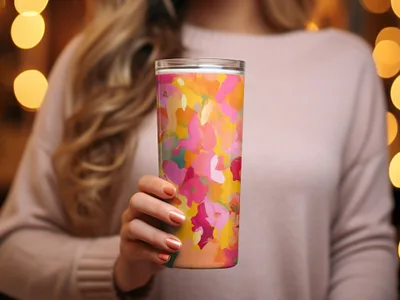 Vibrant Floral Design Tumbler for Your Daily Beverages