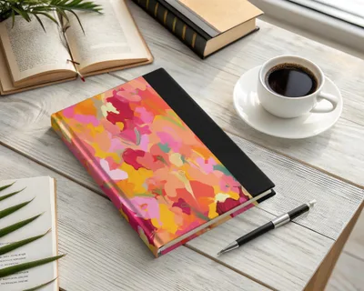 Colorful Floral Abstract Pattern Design Notebook
