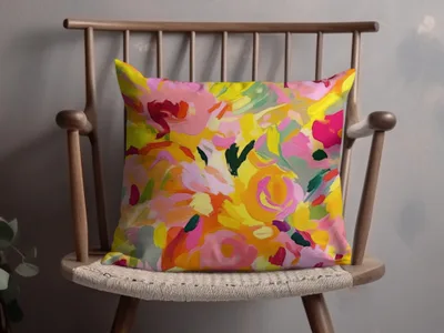 Bright Abstract Floral Design Pillow Decorative Cover