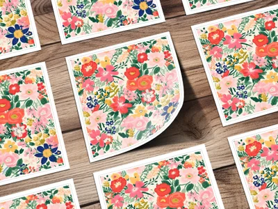 Colorful Floral Pattern Print for Various Craft Projects