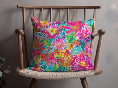 Vibrant Floral Patterned Cushion Cover for Home Decor