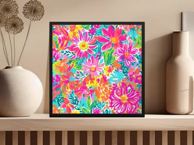 Vibrant Floral Abstract Wall Art Perfect for Home Decor