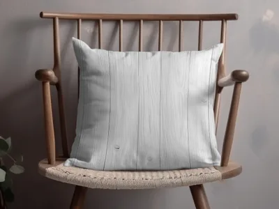 White Wood Grain Pattern Throw Pillow for Home Decor