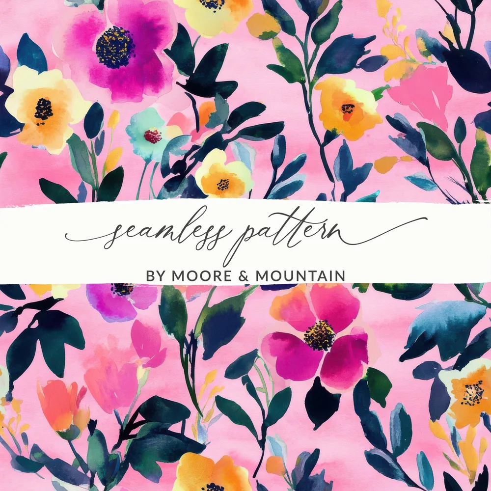 Vibrant Seamless Floral Pattern by Moore & Mountain