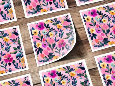 Vibrant Pink Floral Pattern Art Print Product