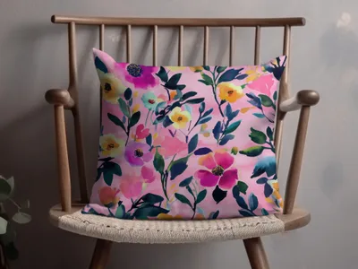 Vibrant Floral Throw Pillow Cover for Home Decor