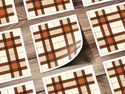Classic Brown Plaid Pattern Decal Sticker Pack