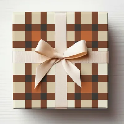 Elegant Checked Pattern Gift Box with Bow Packaging
