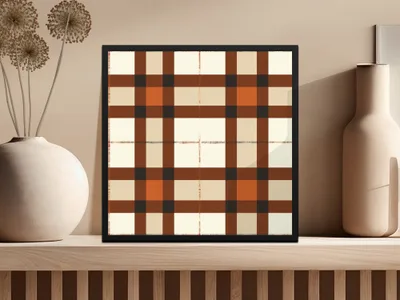 Modern Geometric Plaid Design Wall Art Decor