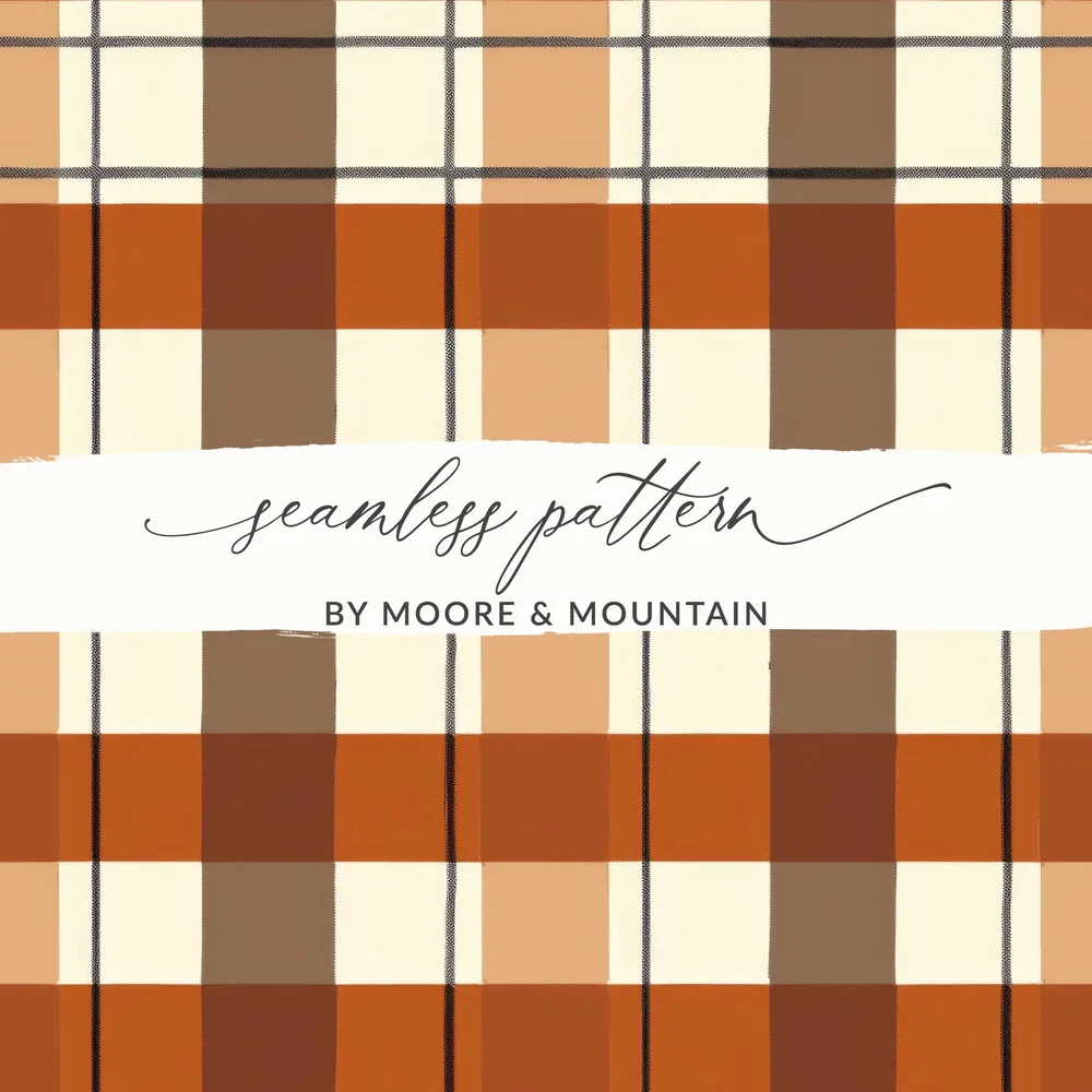 Orange and Brown Checkered Seamless Pattern Design