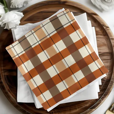 Rustic Plaid Pattern Decorative Napkins for Parties
