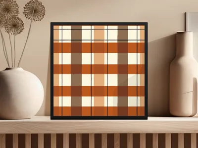Autumn Plaid Pattern Art Print Wall Decor Product