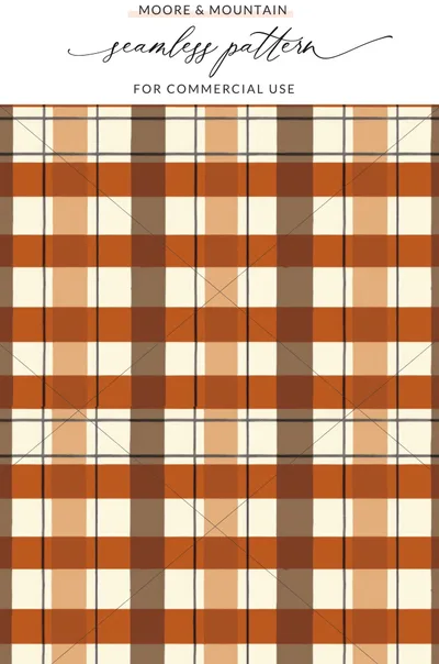 Autumn Plaid Seamless Pattern for Commercial Use Product