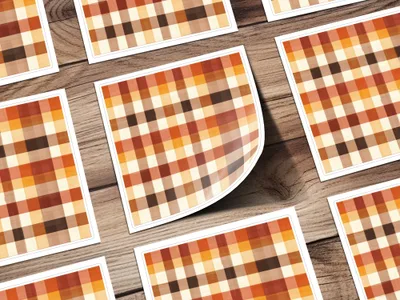 Vibrant Autumn Plaid Pattern Sticker Sheet