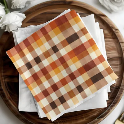 Autumn Plaid Patterned Decorative Napkins Product