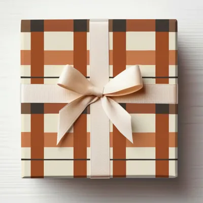 Elegant Plaid Pattern Gift Box with Ribbon for Special Occasions