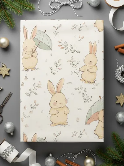 Bunny Digital Paper, Easter Seamless Pattern, Cute Rabbit Print, Floral Background, Spring Texture, Digital Download for Fabric, 12x12 JPEG - Moore and Mountain
